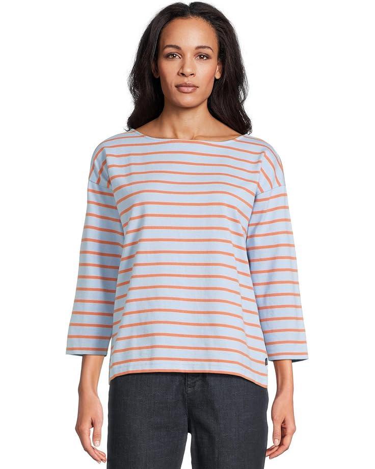 Heritage Mariner Top Split-Neck Polo Three-Quarter-Sleeve Stripe Product Image