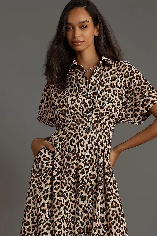 The Tobie Button-Front Pleated Shirt Dress by Exquise Product Image