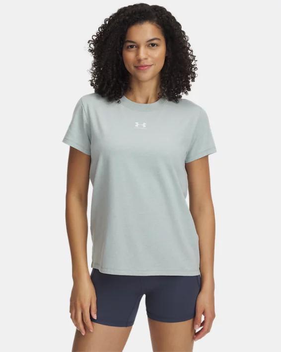 Plus Size Women's Under Armour Rival Core Short Sleeve Tee, Size: 1XL, Silica Green Product Image