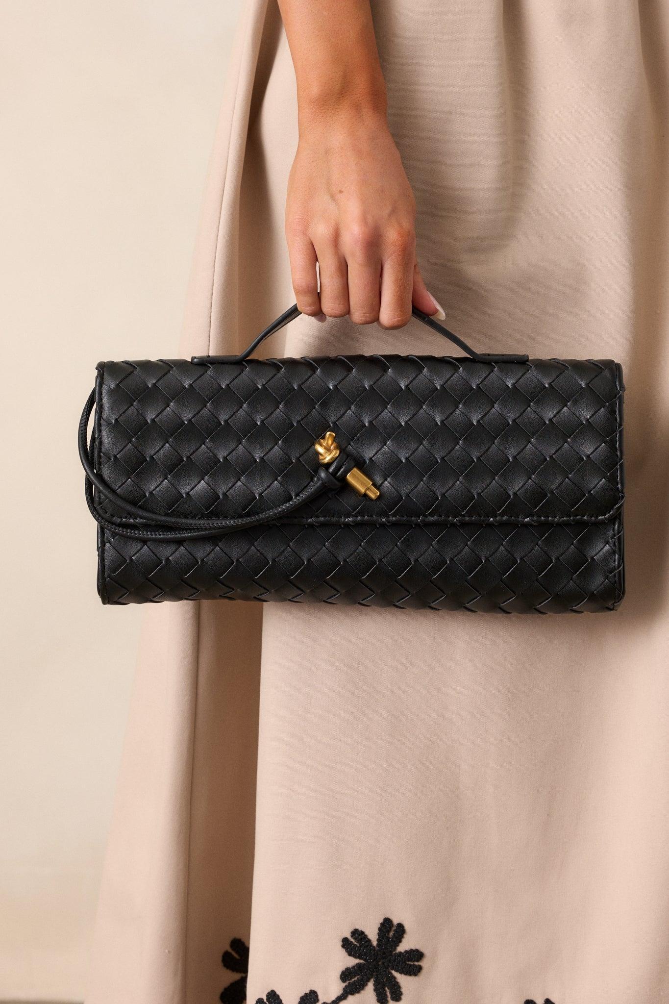 Midnight Sun Black Woven Clutch Product Image