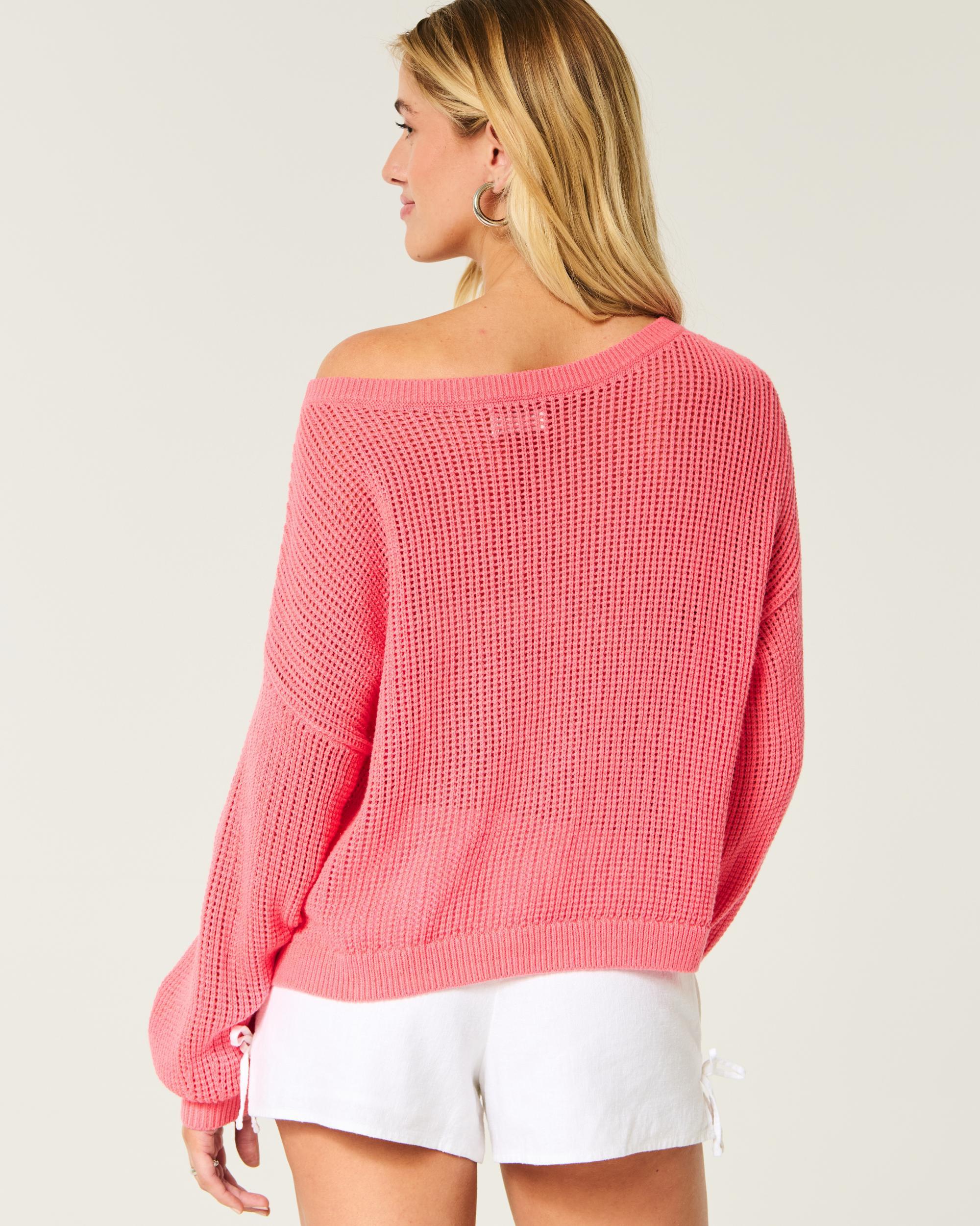 Easy Stitchy Graphic Slouchy Crew Sweater Product Image