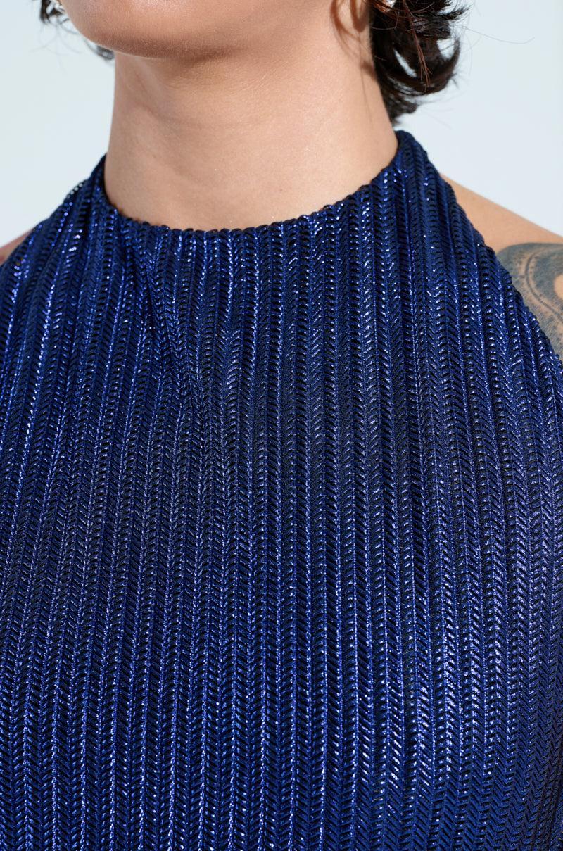 TAKE ME TO FIGI KNIT MAXI DRESS IN BLUE Product Image