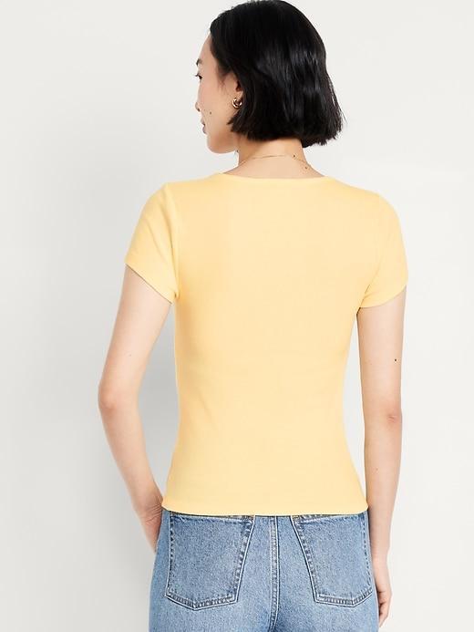 Ribbed Square-Neck T-Shirt Product Image