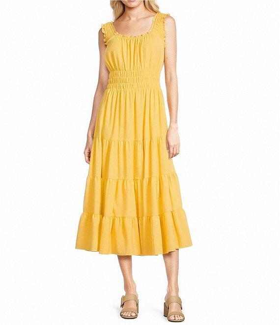 Alex Marie Bentley Pebble Crepe Scoop Neck Sleeveless Maxi Dress Product Image