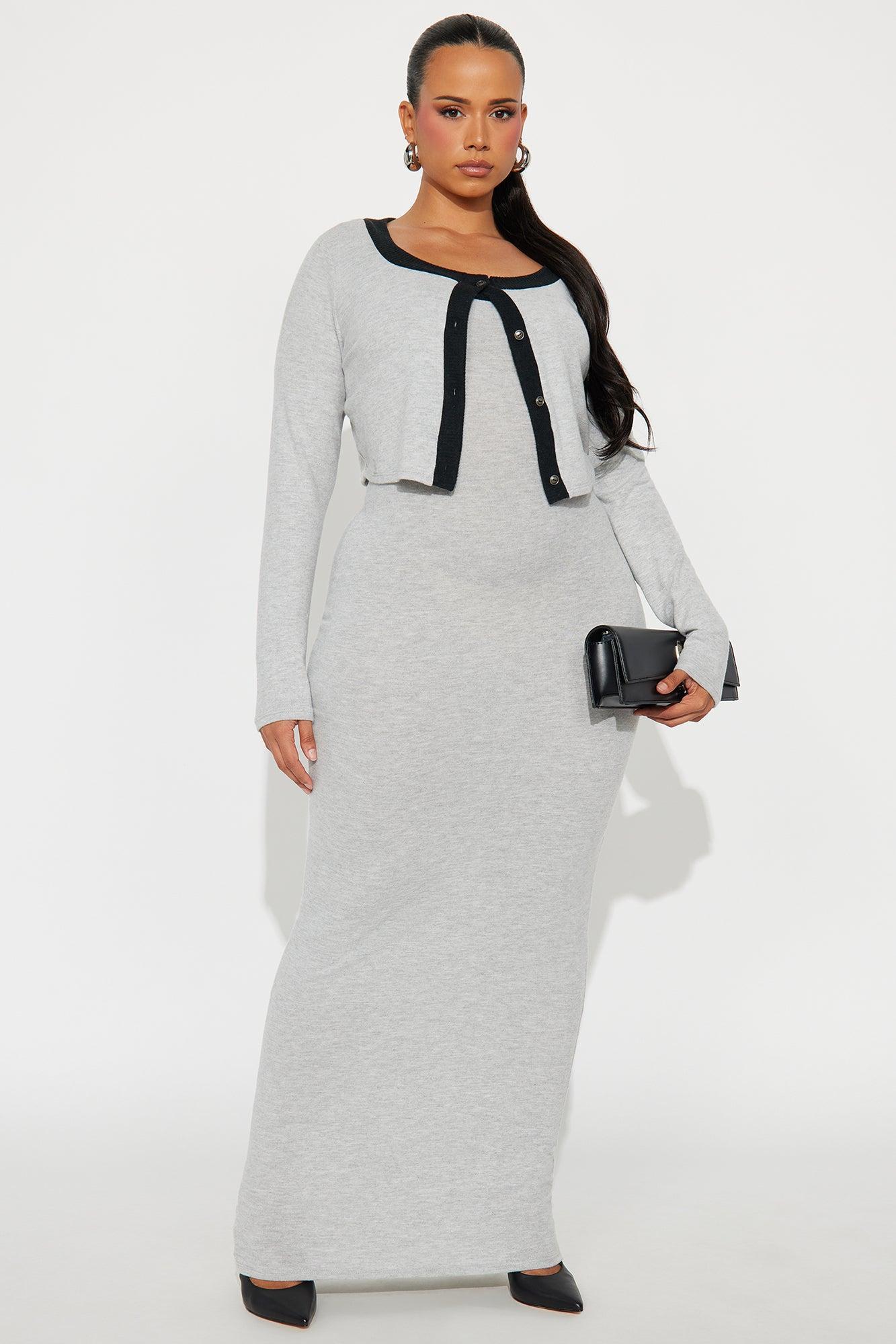 Literally No Maxi Dress Set - Grey/combo Female Product Image