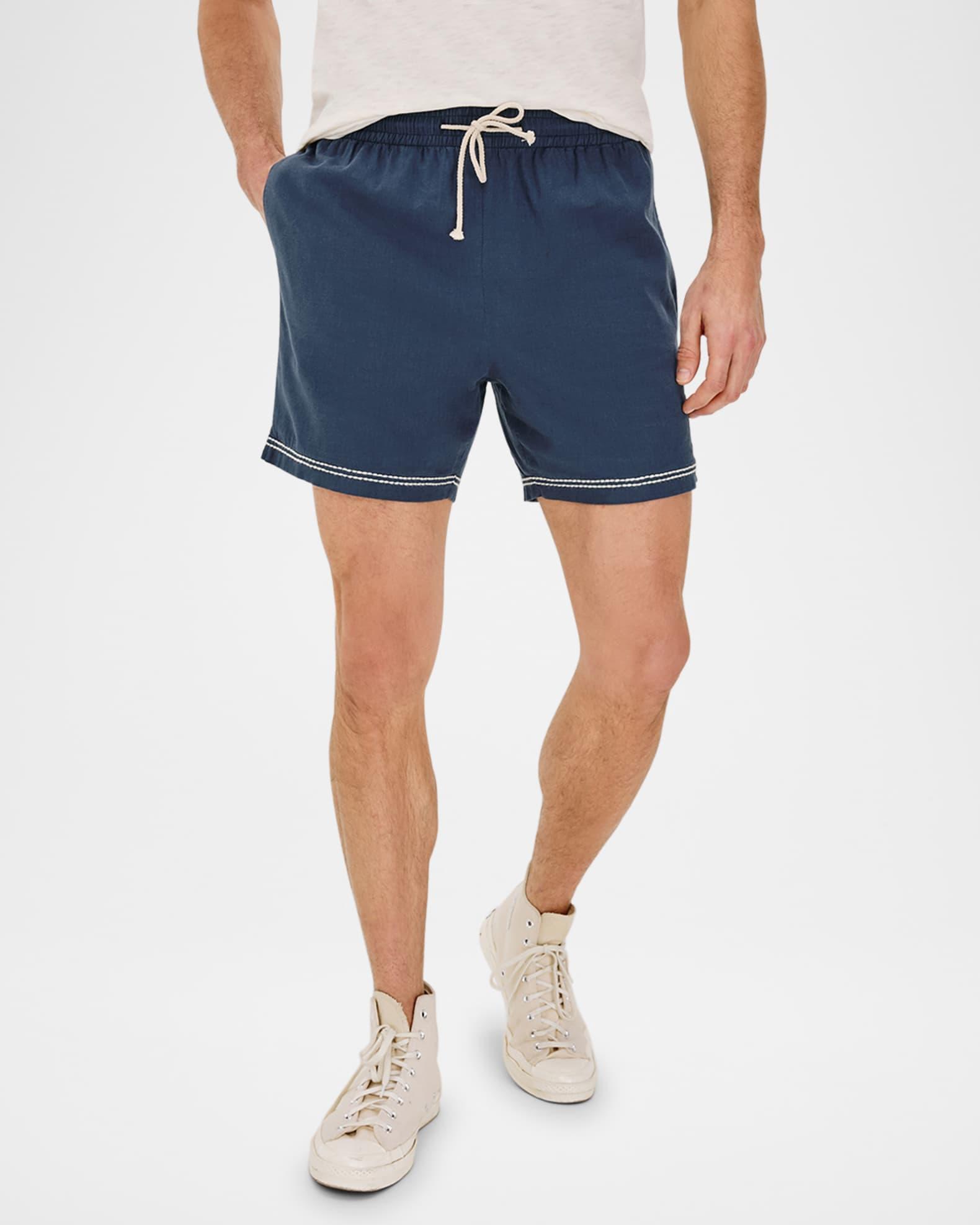 Men's Hudson Embroidered-Trim Pull-On Shorts Product Image