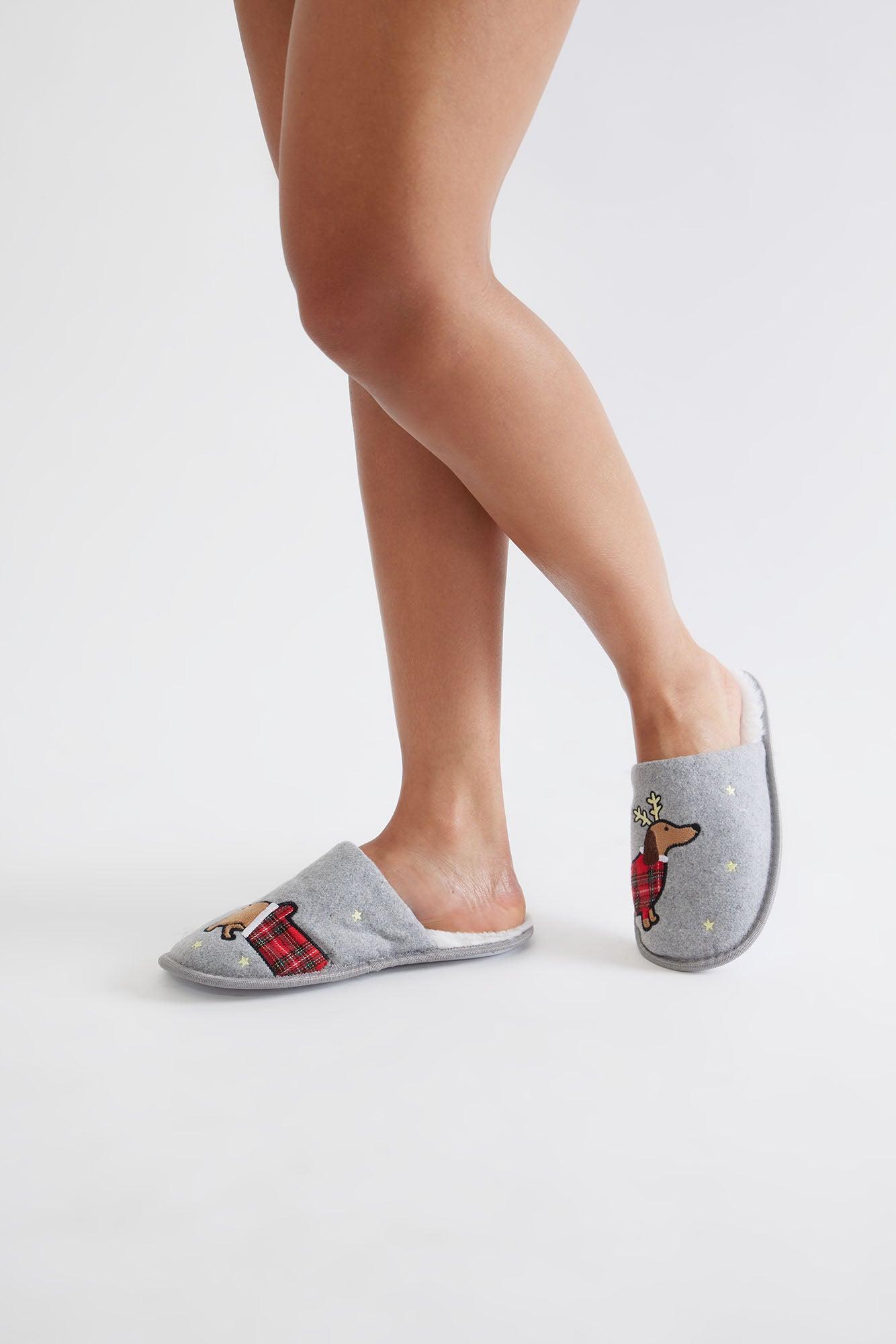 Puppy Love Slippers - Grey Product Image