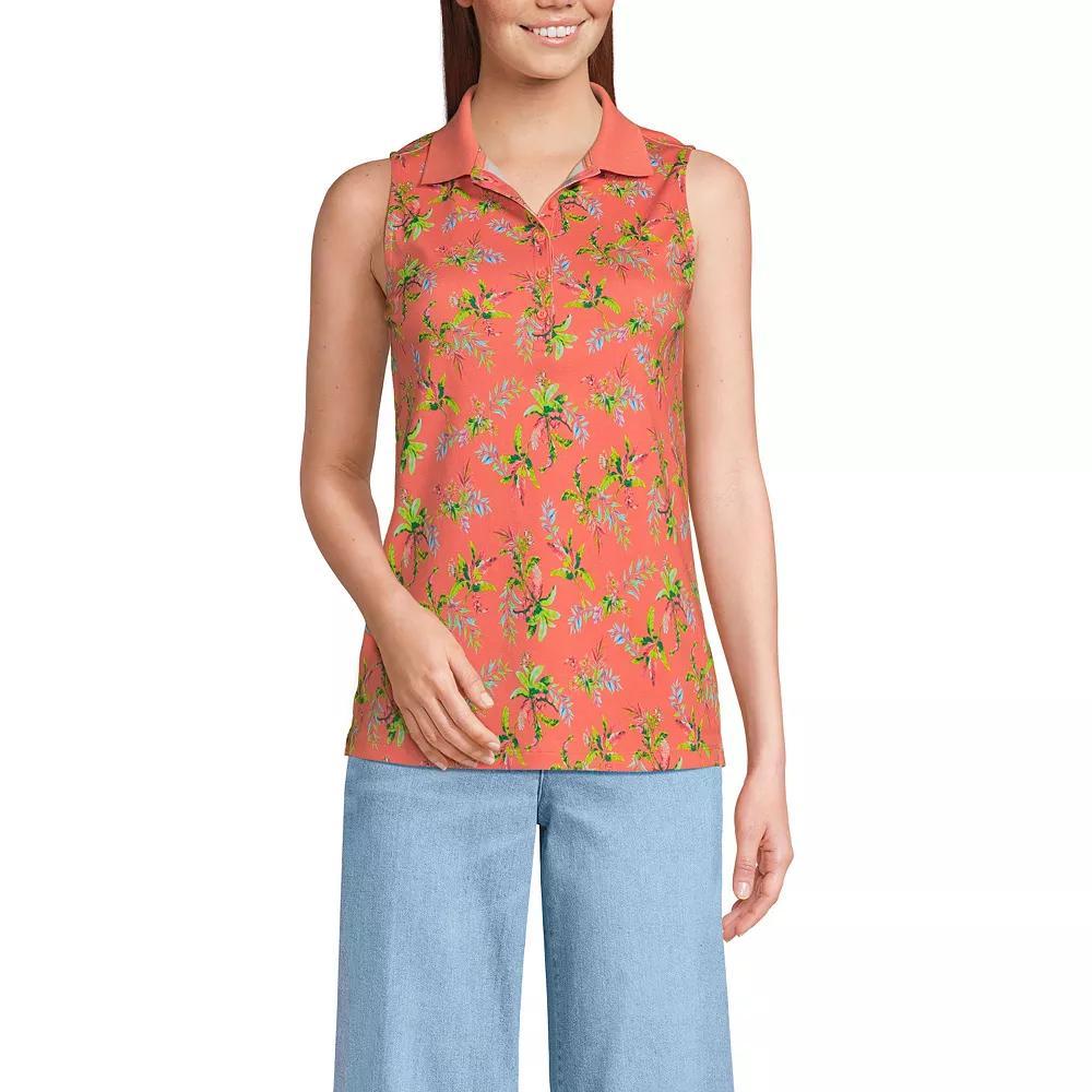 Womens Lands End Sleeveless Supima Cotton Polo Shirt Product Image