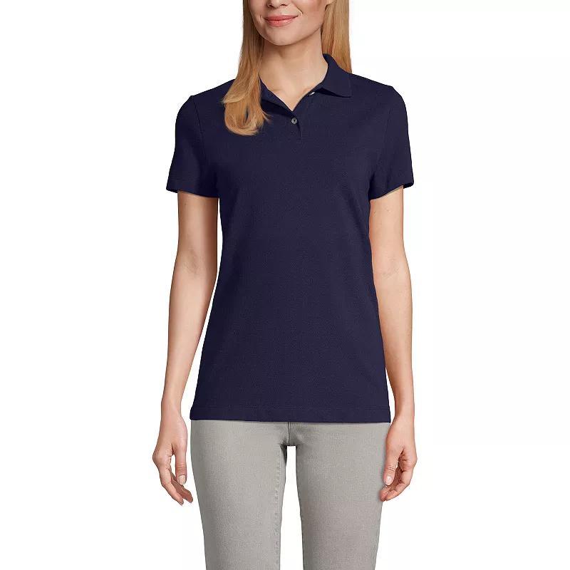 Women's Lands' End Short Sleeve Basic Mesh Polo Shirt, Size: XL, Vibrant Green Product Image