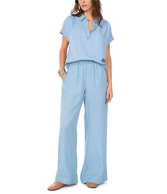 1. STATE Point Collar Short Sleeve Blouse Product Image