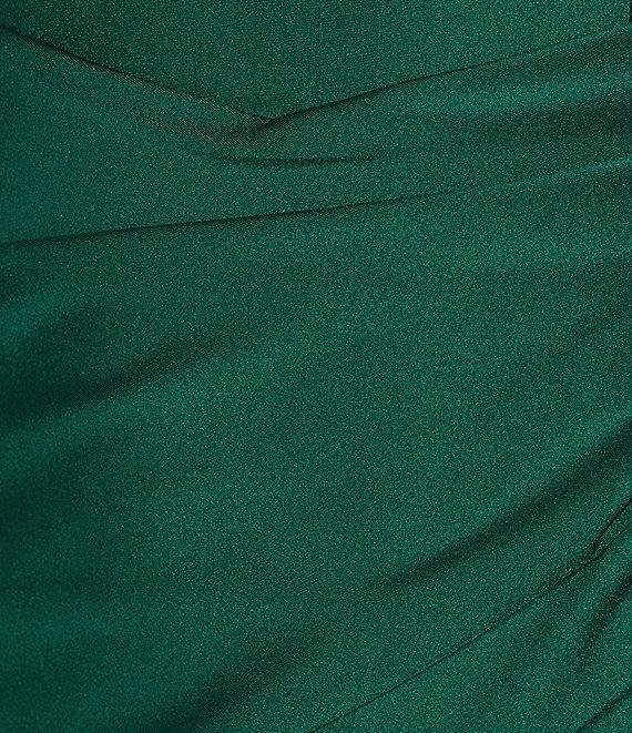 Honey and Rosie Sleeveless Pearl Strap Square Neck Pleated Gown Product Image