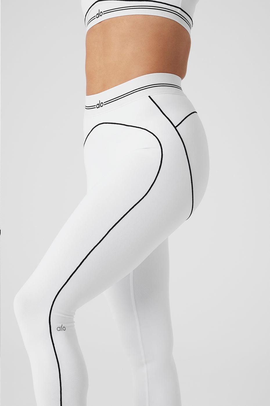 Airbrush High-Waist Heart Throb Legging - White/Black Product Image