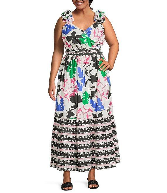 Layered With Love Plus Size Printed Ruffle Maxi Dress Product Image