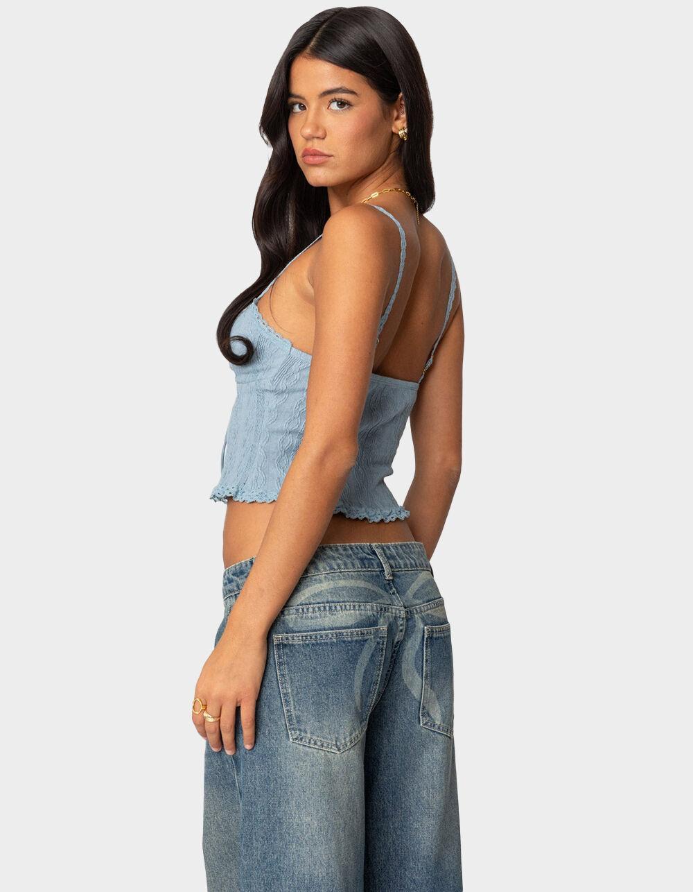 EDIKTED Lacey Knit Tank Top Product Image
