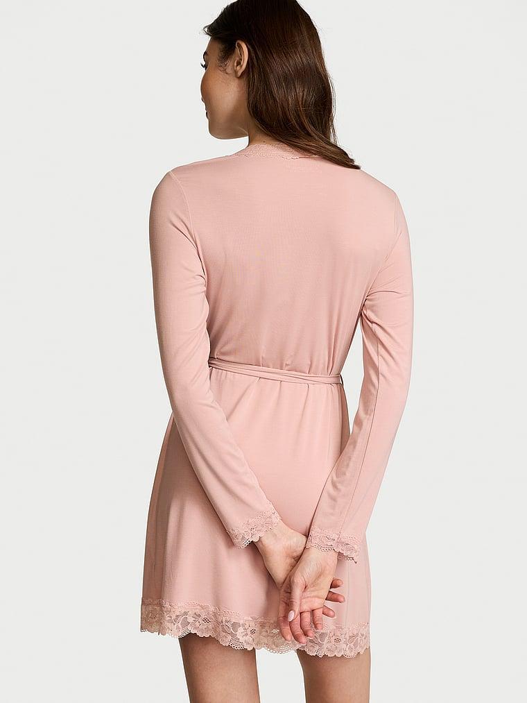 Modal Soft Lace-Trim Wrap Robe Product Image