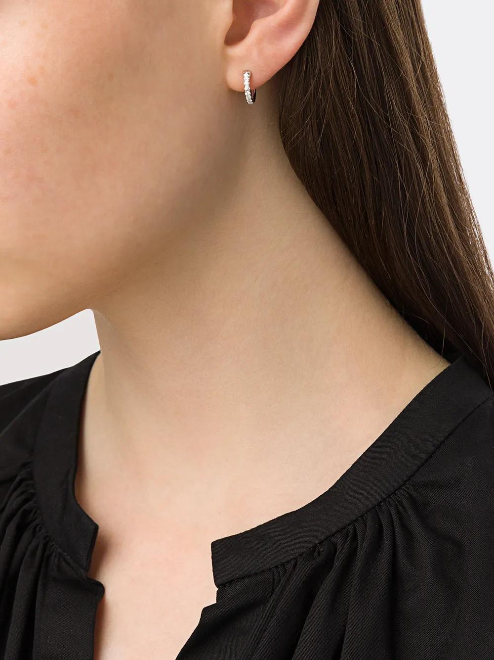 DE BEERS 18kt White Gold Db Classic Diamond Hoop Earrings Product Image