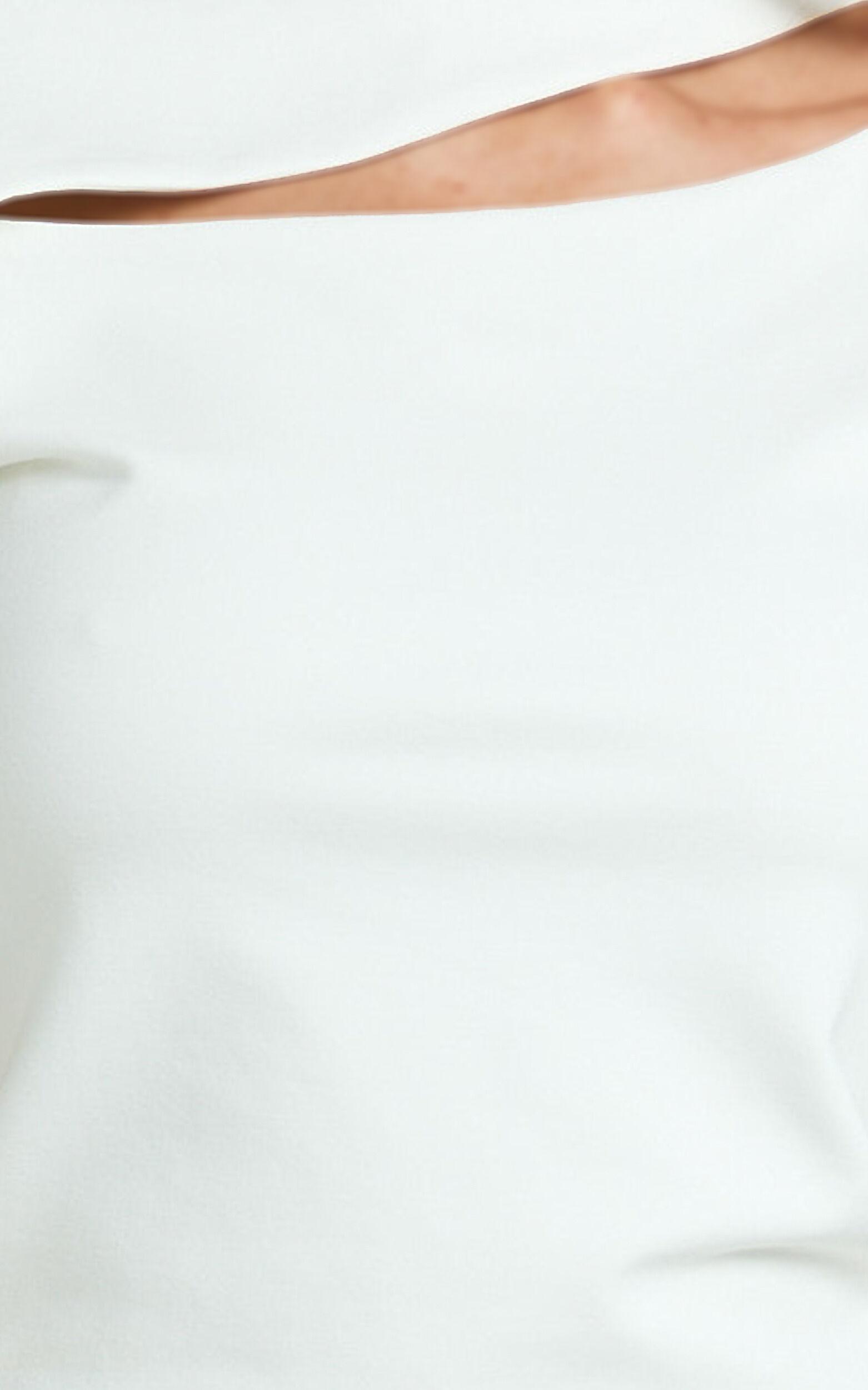 Tina Top - High Neck Cap Sleeve Cut Out Top in Off White Product Image