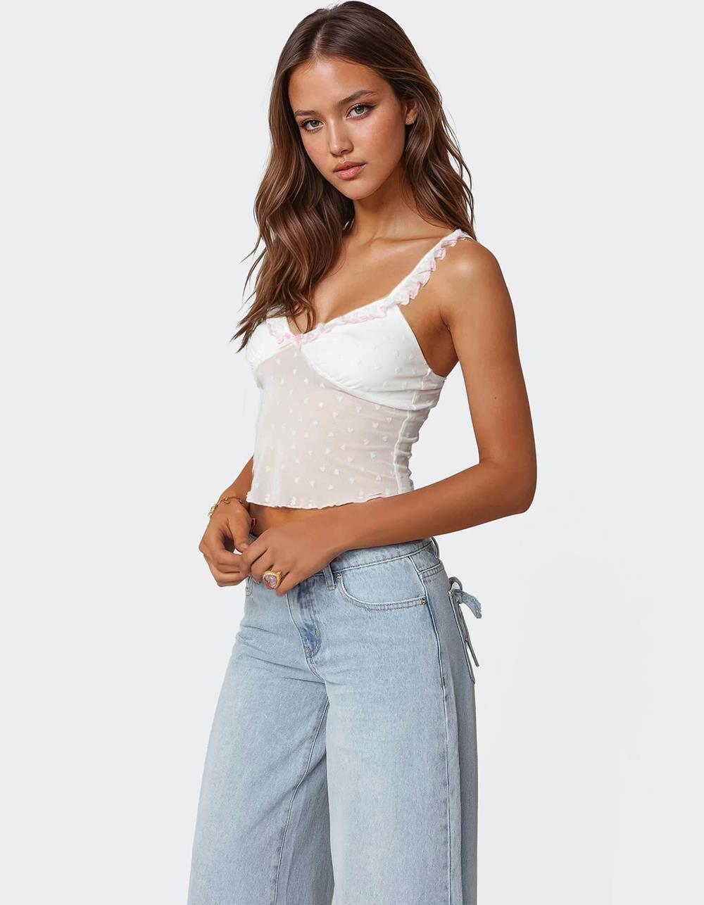 EDIKTED Posey Sheer Tank Top Product Image
