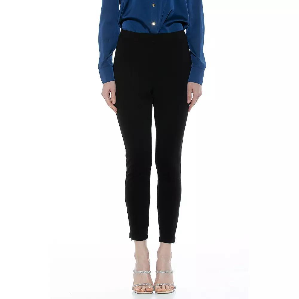 Women's ALEXIA ADMOR Fiona Fitted Ponte Skinny Pants, Size: 6, Black Product Image