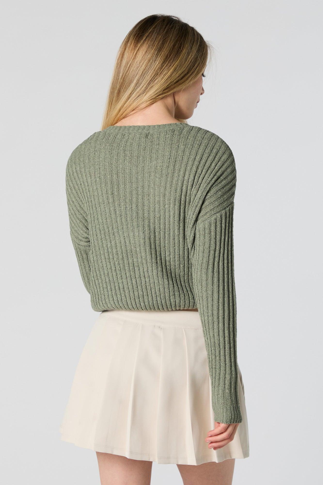 Wide Ribbed Knit Sweater Female Product Image
