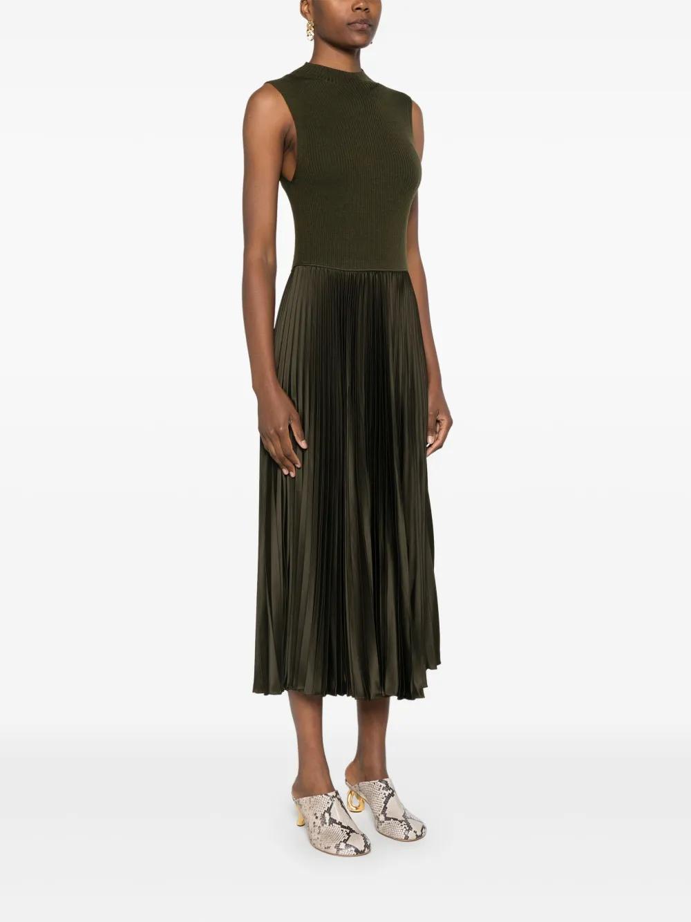 pleated high-neck midi dress Product Image