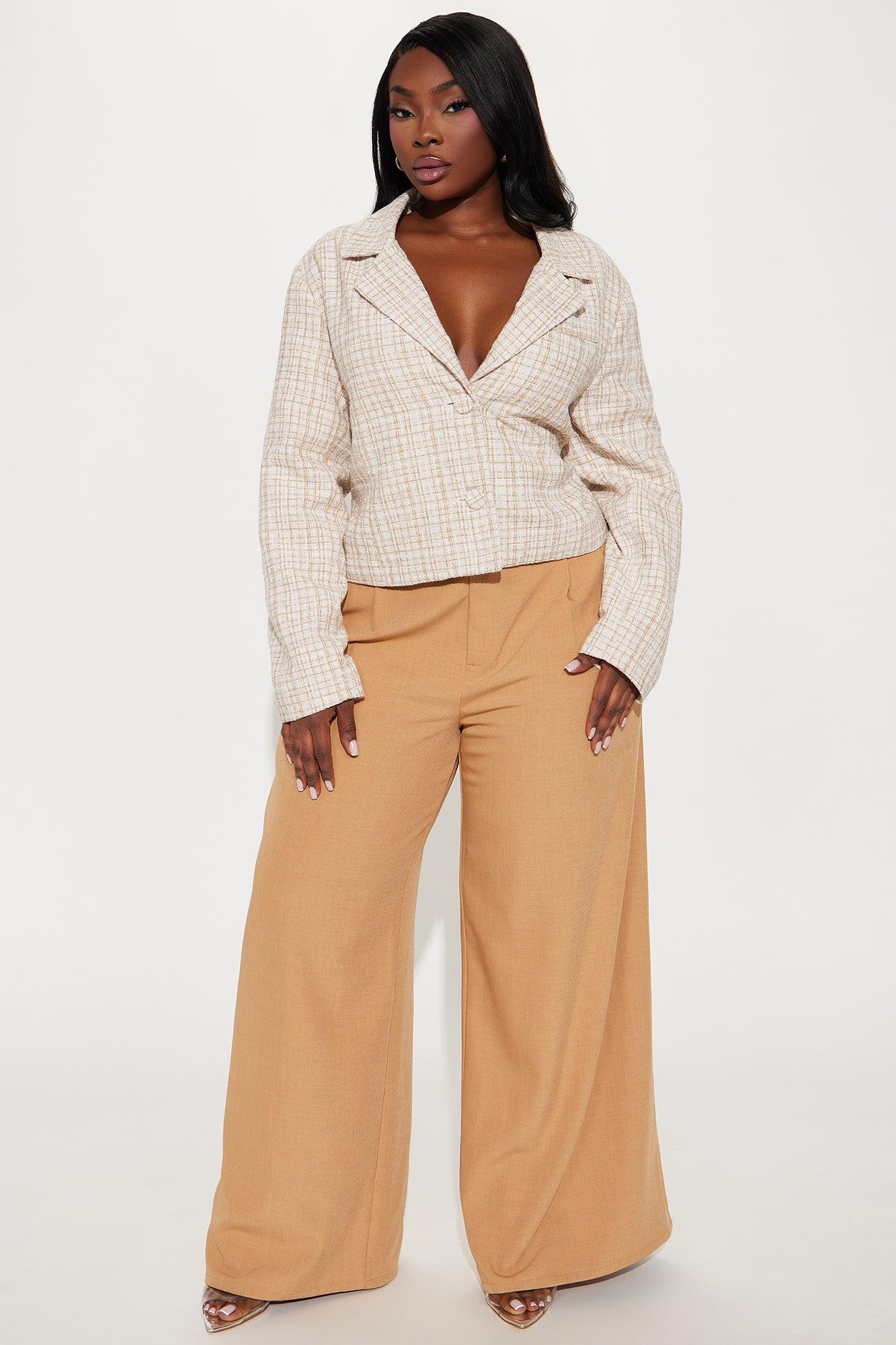 Dana Cropped Plaid Tweed Blazer - Cream/combo Product Image