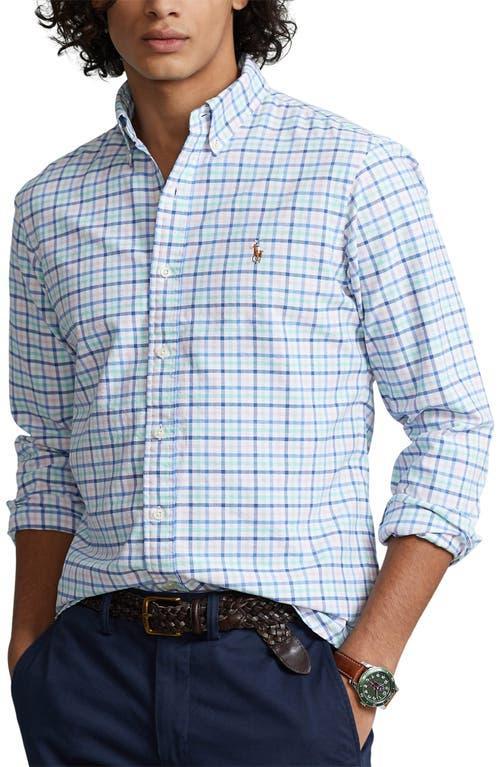 Mens Classic-Fit Gingham Oxford Shirt Product Image