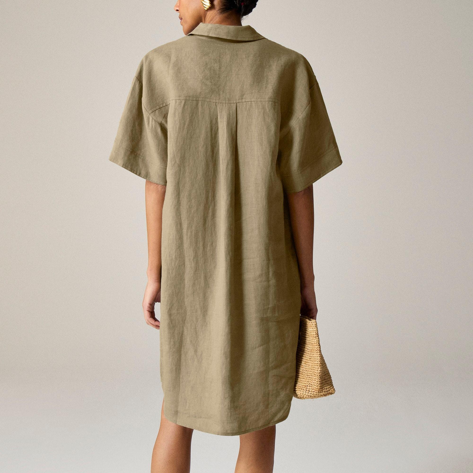 Petite utility shirtdress in linen Product Image
