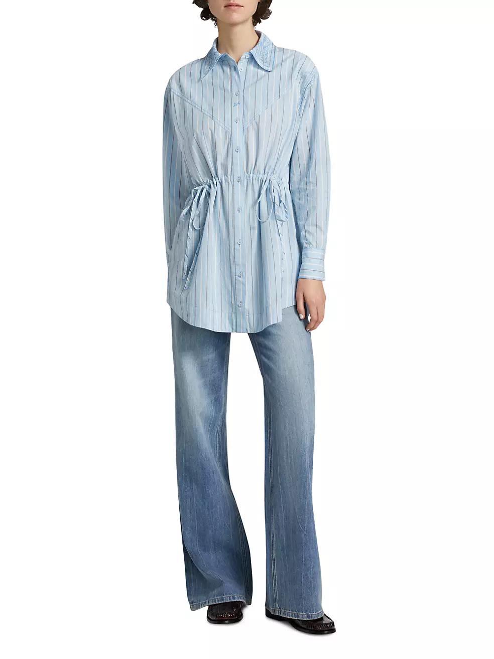 Romy Tie-Waist Poplin Shirt Product Image