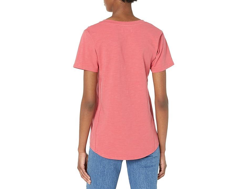 PACT Easy V-Neck Tee (Dahlia) Women's Clothing Product Image