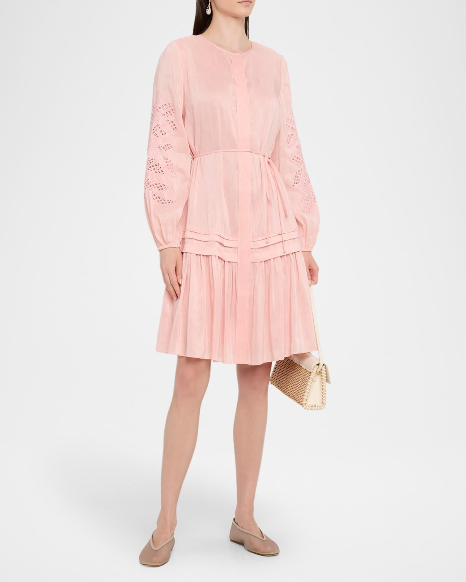 Carrie Eyelet-Embroidered Flounce Midi Dress Product Image