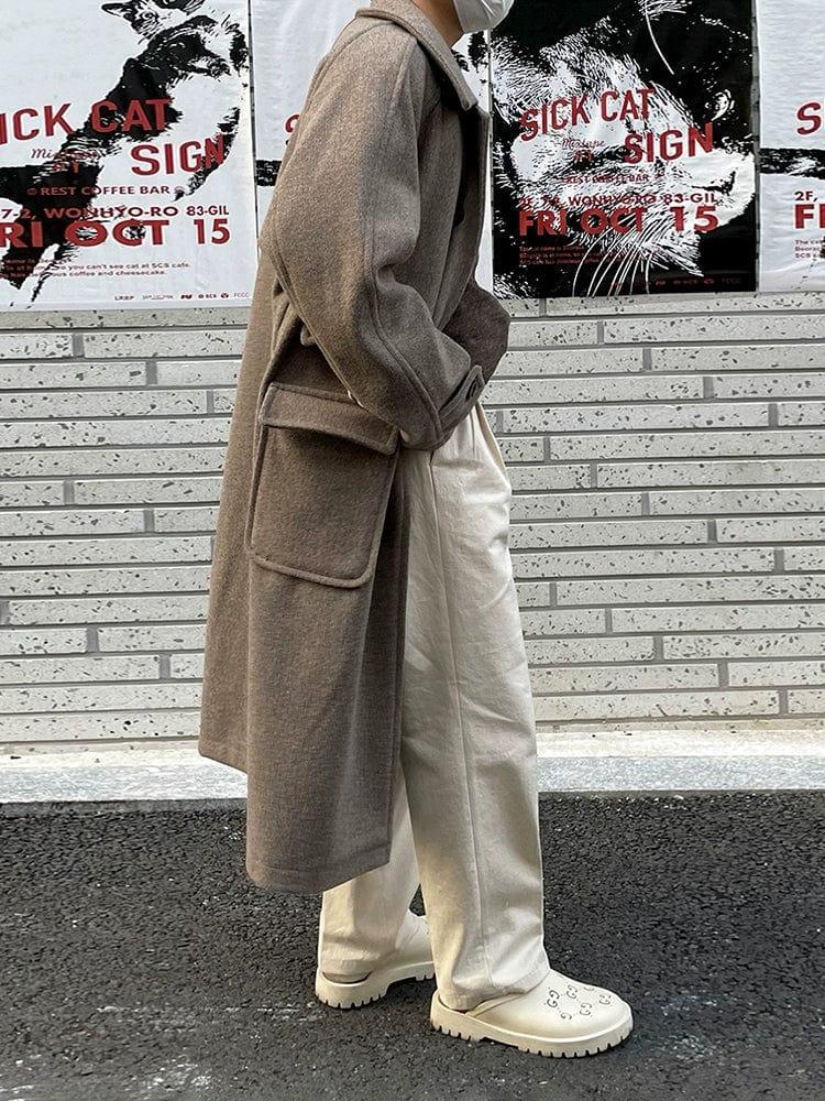 RT No. 10613 BROWN WOOLEN TRENCH COAT Product Image