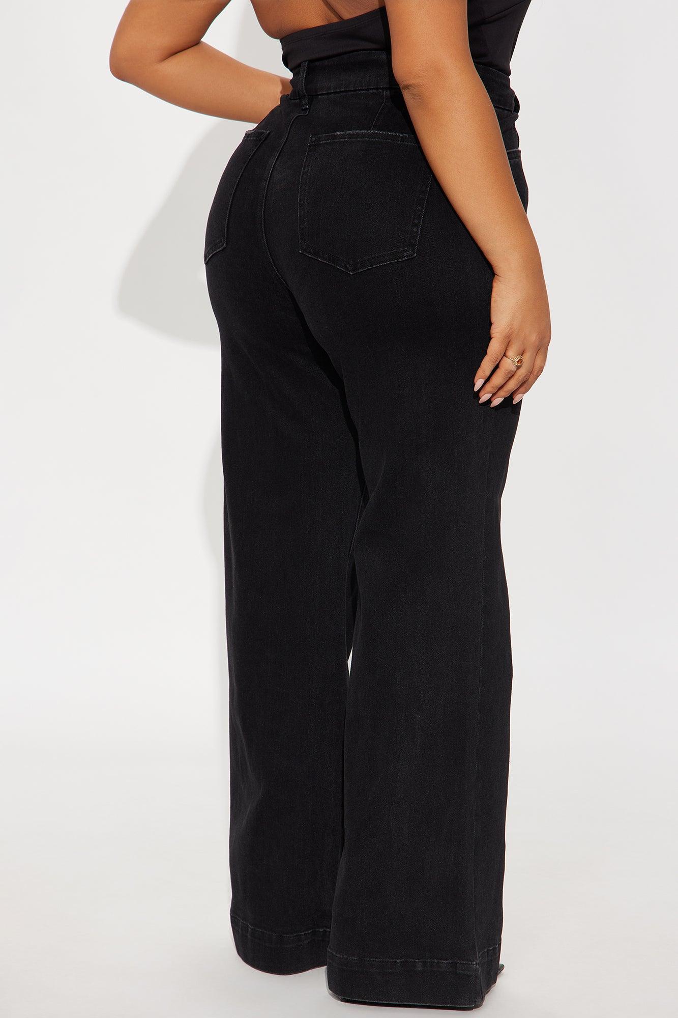 Western Showdown Trouser Flare Jeans - Black Wash Product Image