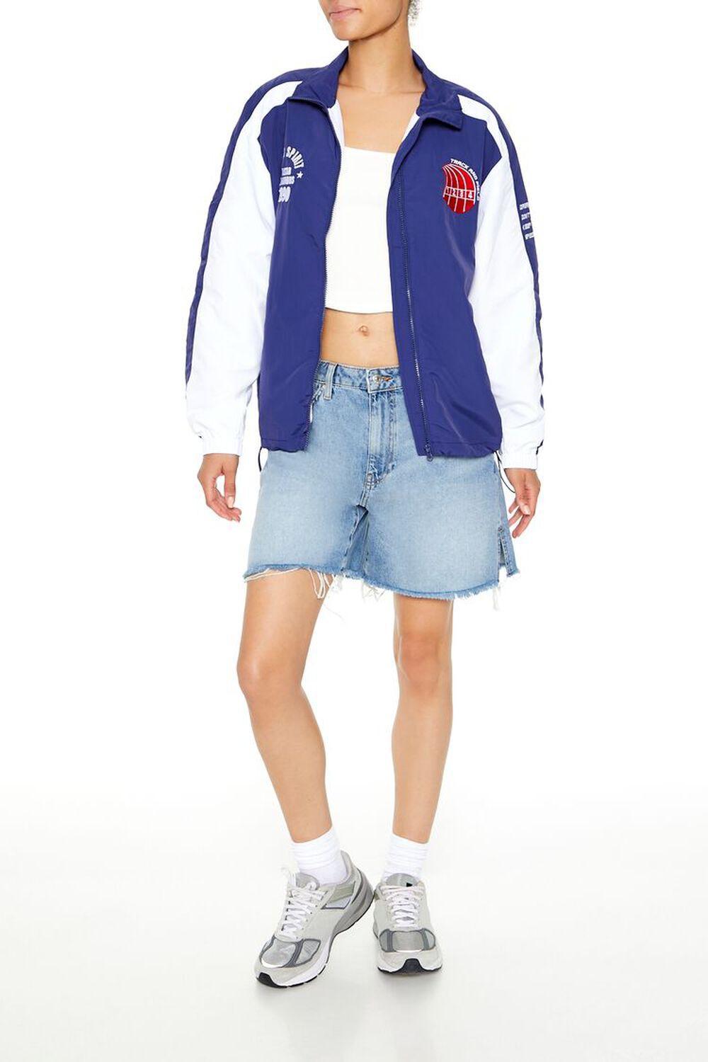 Track & Field Zip-Up Bomber Jacket | Forever 21 Product Image