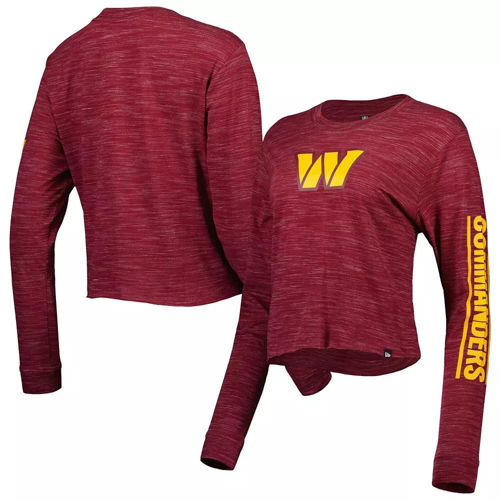 Women's New Era Burgundy Washington Commanders Crop Long Sleeve T-Shirt, Size: XL, Wft Med Re Product Image