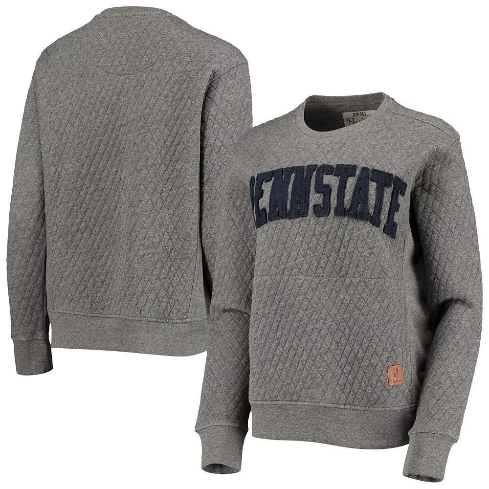 Women's Pressbox Heather Charcoal Penn State Nittany Lions Moose Quilted Pullover Sweatshirt, Size: XL, Grey Product Image