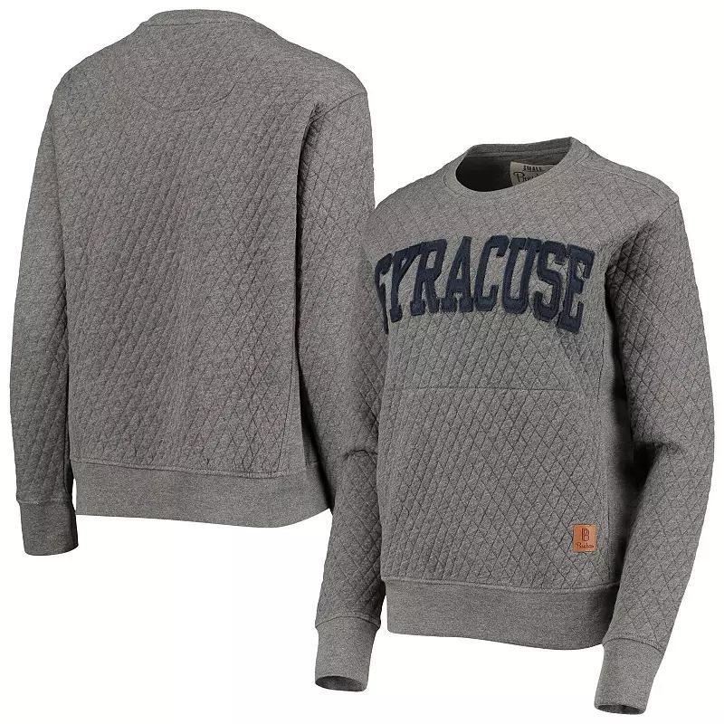 Women's Pressbox Heathered Gray Syracuse Orange Moose Applique Quilted Pullover Sweatshirt, Size: XL, Grey Product Image
