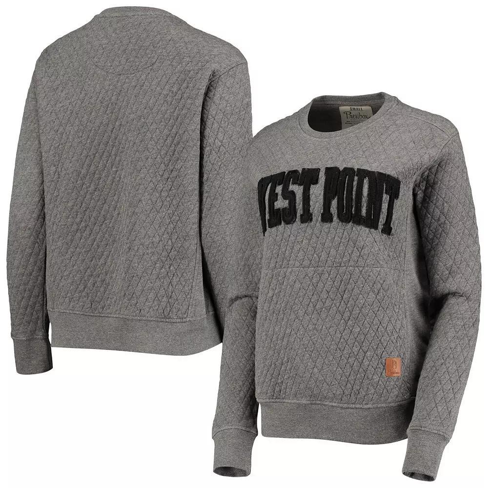 Women's Pressbox Heathered Gray Army Black Knights Moose Applique Quilted Pullover Sweatshirt, Size: 2XL, Nc2 Grey Product Image