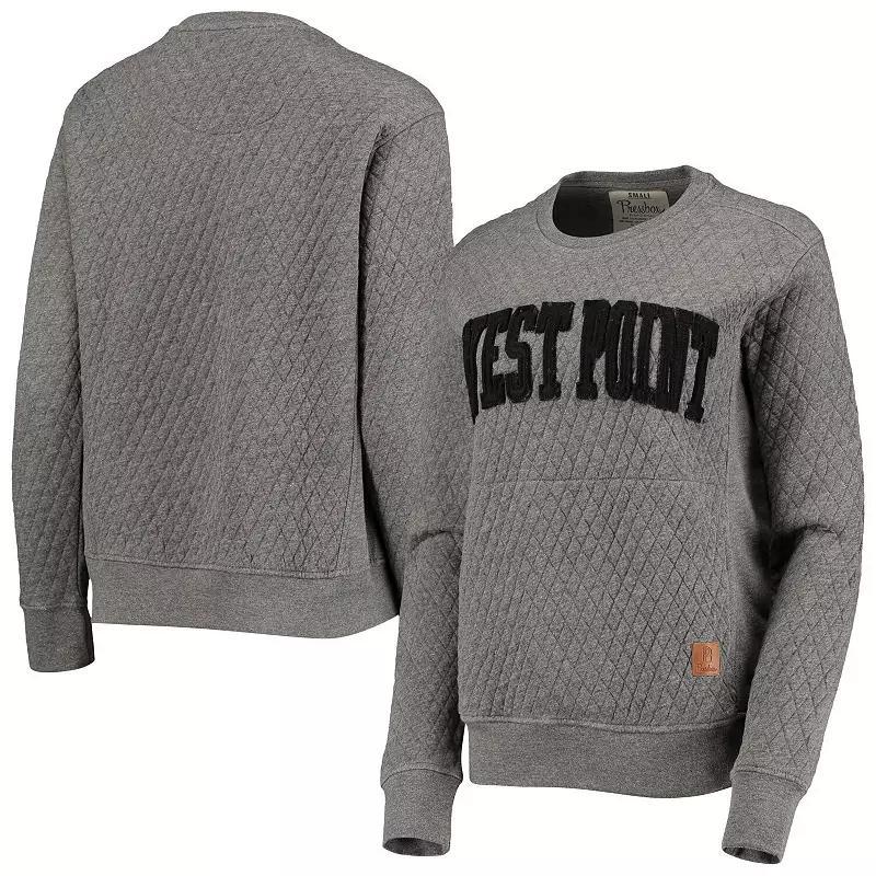 Women's Pressbox Heathered Gray Army Black Knights Moose Applique Quilted Pullover Sweatshirt, Size: 2XL, Nc2 Grey Product Image
