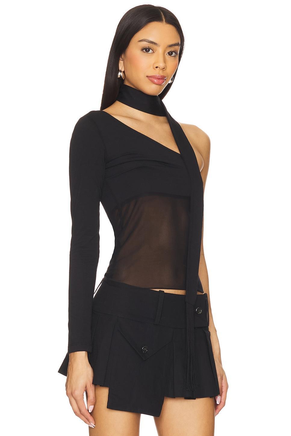 Asymmetric Neck Tie Top NIIHAI Product Image