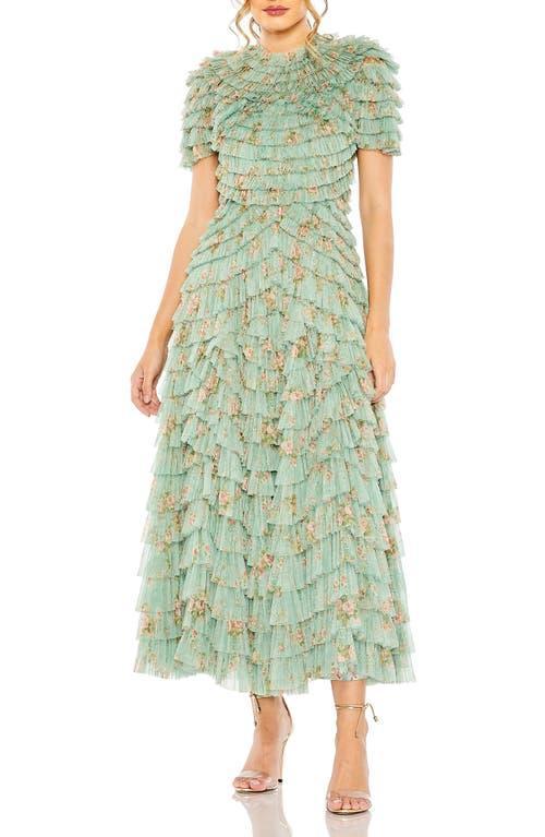 Womens Ruffle Tiered Short Sleeve A Line Dress Product Image