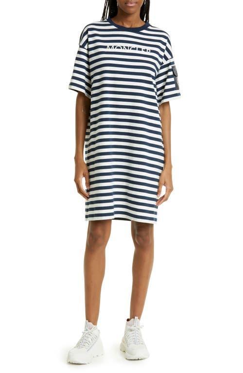 Moncler Cotton Striped T Shirt Dress Product Image