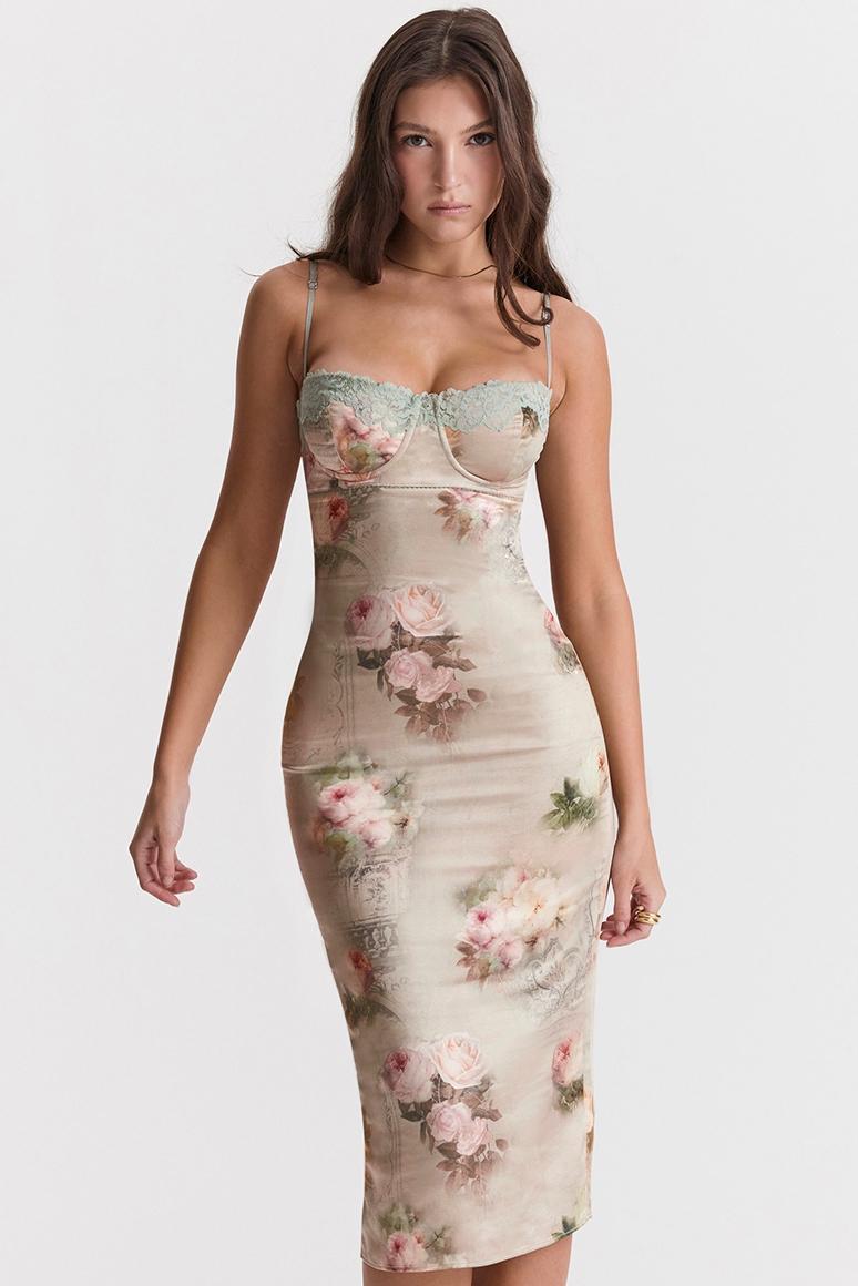 Venus Vintage Floral Midi Dress Product Image