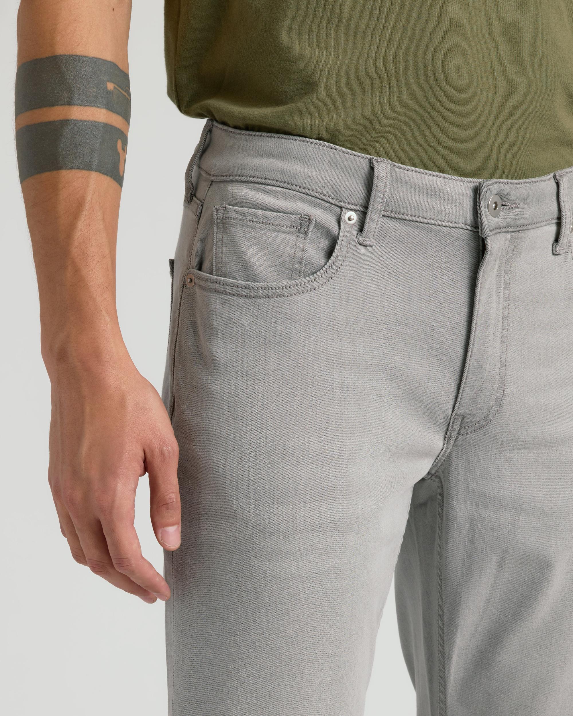 Medium Gray Wash Straight Comfort Stretch Jeans Product Image