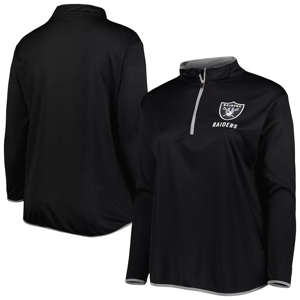 Women's Fanatics Branded Black Las Vegas Raiders Plus Size Worth the Drive Quarter-Zip Top, Size: 4XL, Lvr Black Product Image