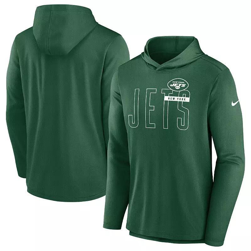Mens Nike New York Jets Lightweight Performance Hooded Long Sleeve T-Shirt Product Image