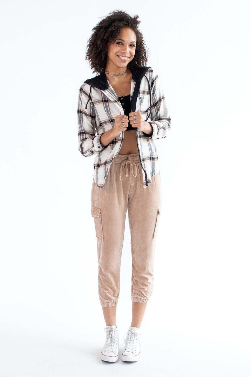 Black Hooded Flannel Product Image