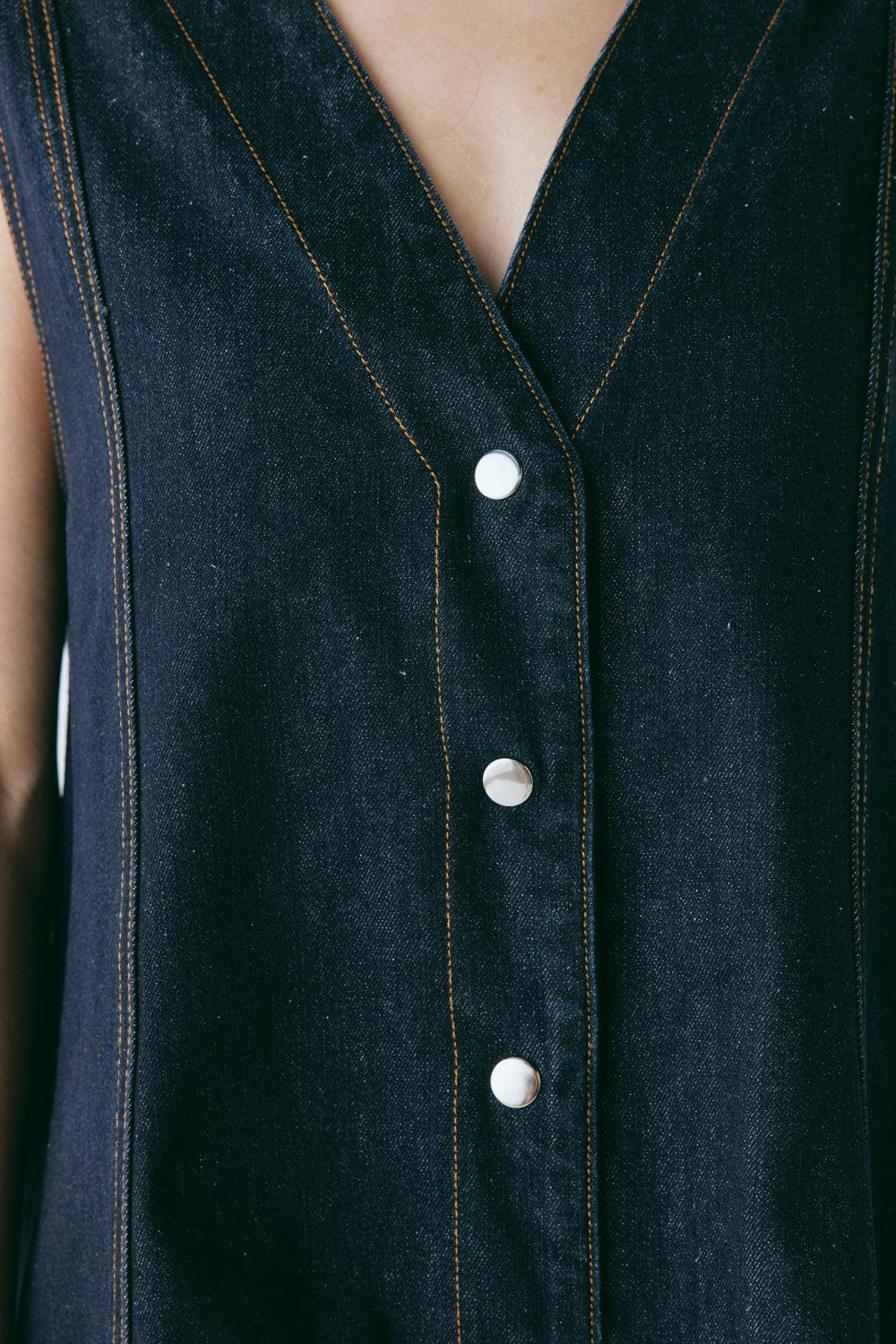 Aston Denim Mini Dress Indigo Product Image