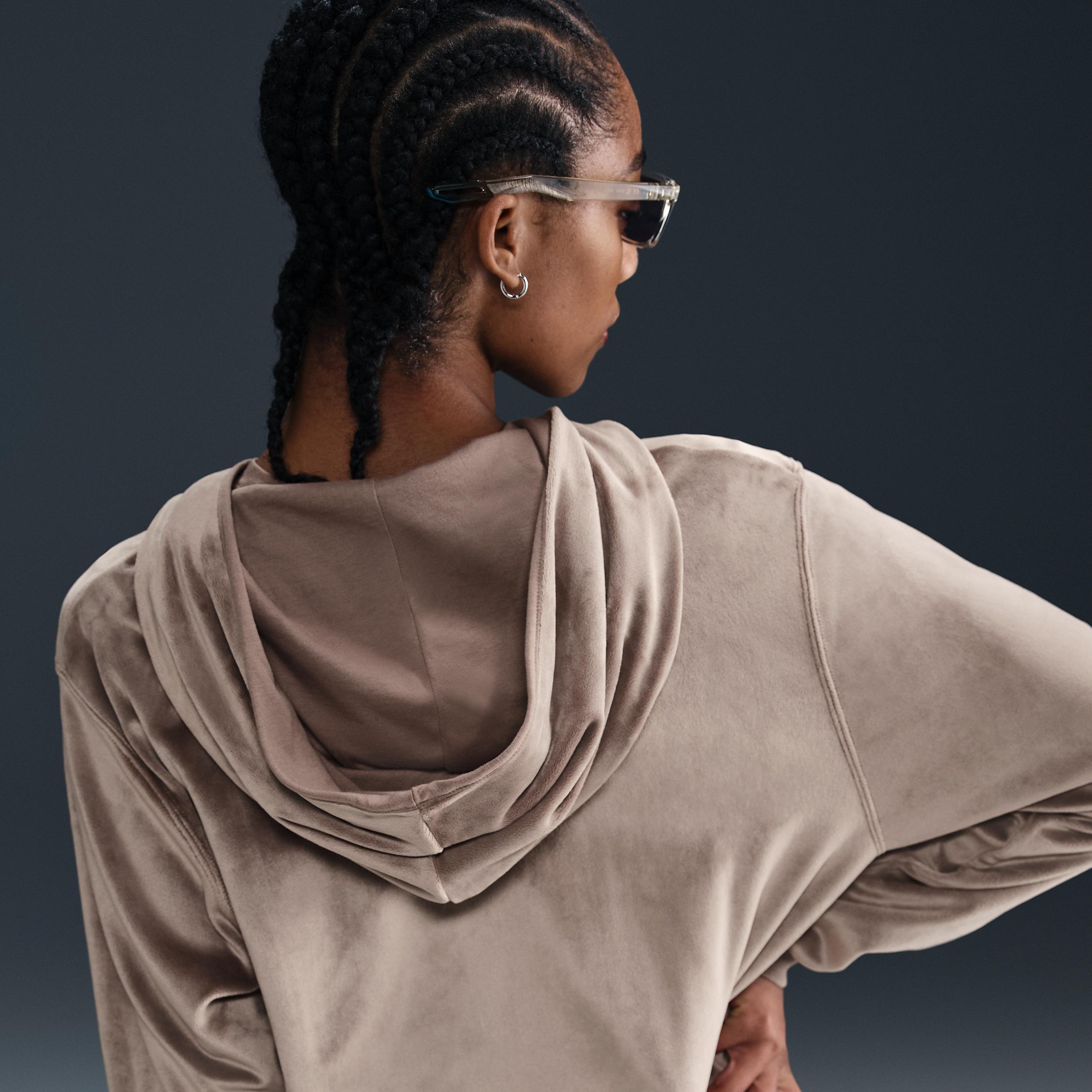 Women's Nike Sportswear Chill Knit Loose Velour Full-Zip Hoodie Product Image