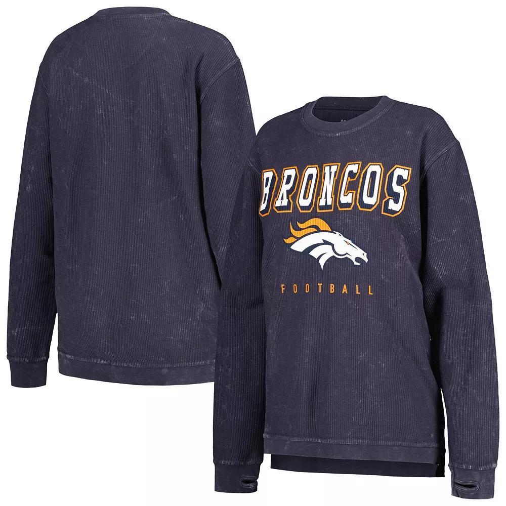 Women's G-III 4Her by Carl Banks Navy Denver Broncos Comfy Cord Pullover Sweatshirt, Size: Large, Blue Product Image